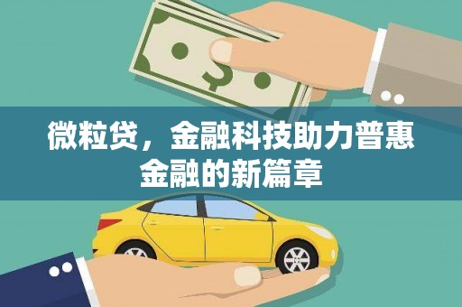 嘉模堂区微粒贷，金融科技助力普惠金融的新篇章