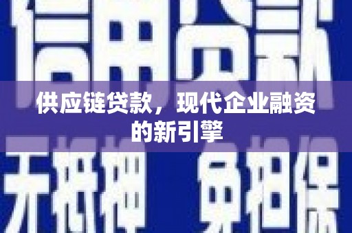 嘉模堂区供应链贷款，现代企业融资的新引擎