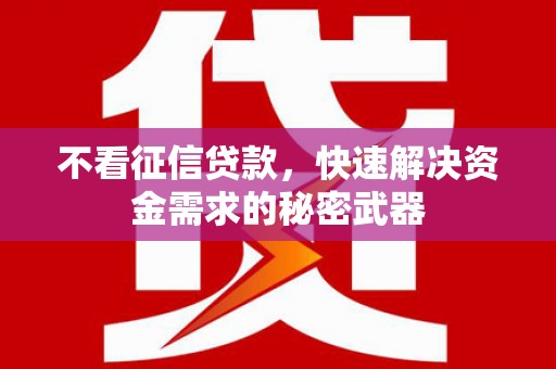 嘉模堂区不看征信贷款，快速解决资金需求的秘密武器