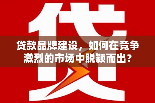 嘉模堂区贷款品牌建设，如何在竞争激烈的市场中脱颖而出？