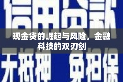 嘉模堂区现金贷的崛起与风险，金融科技的双刃剑