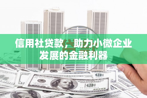 嘉模堂区信用社贷款，助力小微企业发展的金融利器