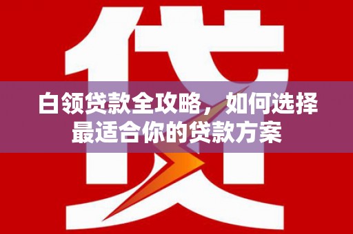 嘉模堂区白领贷款全攻略，如何选择最适合你的贷款方案